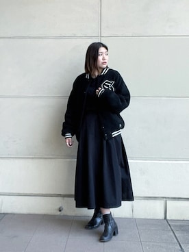 「schott(ショット)のアイテム(スカート)」を使った、AYANEさん(レディース・166cm)の冬コーディネート