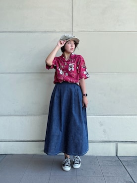 「schott(ショット)のアイテム(スカート)」を使った、AYANEさん(レディース・166cm)の夏コーディネート