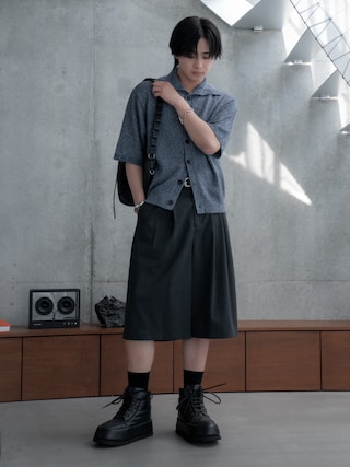 「SINSS(シンス)のNep HS knit cardigan / ネップHSニットカーディガン(シャツ/ブラウス)」を使った、てるさん(メンズ・181cm)の春コーディネート