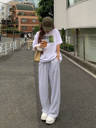 「NEW ERA(ニューエラ)のニューエラキャップ ONSPOTZ別注 ニューヨークヤンキース トナルカラーロゴ(キャップ)」を使った、mayu さん(レディース・153cm)の春コーディネート