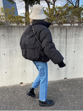 12anna23さんの「QUILTING BUCKET HAT/キルティングバケットハット（AZUL by moussy | アズールバイマウジー）」を使ったコーディネート