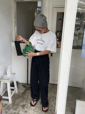 「OOFOS(ウーフォス)のアイテム」を使った、12anna23さん(レディース・158cm)の夏コーディネート