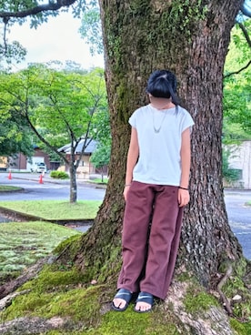 「NIKE(ナイキ)のアイテム(サンダル)」を使った、Aiiiiiさん(キッズ・147cm)の夏コーディネート