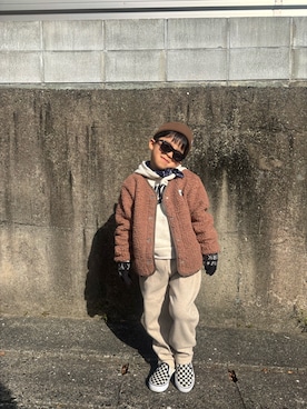 「NIKE(ナイキ)のアイテム(パーカー)」を使った、nohana***kent さん(キッズ・110cm)の冬コーディネート