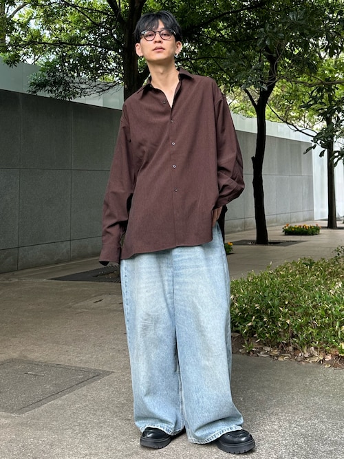 「soerte(ソエルテ)のOversize L/S basic shirt /オーバーサイズロングスリーブシャツ(シャツ/ブラウス)」を使った、ゆうさん(メンズ・178cm)の春コーディネート