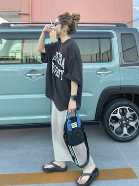 「OOFOS(ウーフォス)のアイテム」を使った、nonさん(レディース・163cm)の夏コーディネート