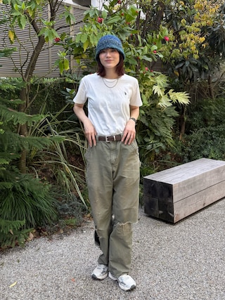「duei(デュイ)のミニビーズネックレス(ネックレス)」を使った、Sefumiさん(レディース・170cm)の春コーディネート