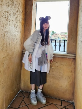「NIKE(ナイキ)のアイテム(ナイロンジャケット)」を使った、うるりらさん(レディース・163cm)の夏コーディネート