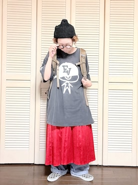 「VANS(バンズ)のアイテム(スニーカー)」を使った、ぽん。さん(レディース・158cm)の春コーディネート