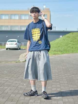 「WISH FOR EVER(ウィッシュフォーエバー)のDRAW CODE ART T/ドローコードアートT(Tシャツ/カットソー)」を使った、たいがさん(メンズ・172cm)の夏コーディネート