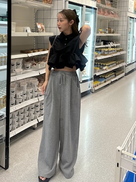 「OOFOS(ウーフォス)のアイテム」を使った、miwoさん(レディース・154cm)の夏コーディネート