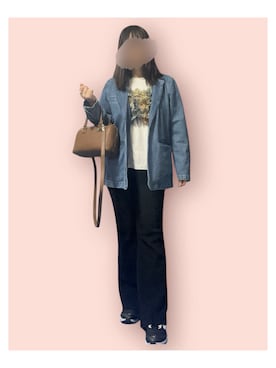 maiK☺︎さんの「RIPPLE SHAGGY ART BARE TOP（Ameri | アメリ）」を使ったコーディネート