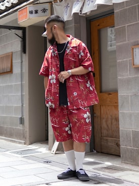 「schott(ショット)のアイテム(ネックレス)」を使った、matsuokaさん(メンズ・170cm)の夏コーディネート