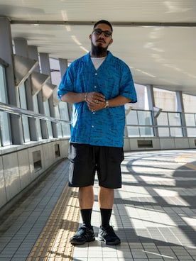 「schott(ショット)のアイテム(ネックレス)」を使った、matsuokaさん(メンズ・170cm)の夏コーディネート