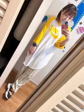「NIKE(ナイキ)のアイテム(Tシャツ/カットソー)」を使った、◎みお◎さん(レディース・150cm)の春コーディネート