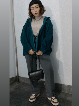 「NIKE(ナイキ)のアイテム(スタジャン)」を使った、Zaidaさん(レディース・158cm)の冬コーディネート