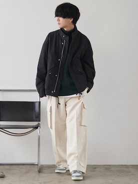 げんじさんの「LAYERED 3WAY MILITARY BLOUSON(SHORT M-65)」を使ったコーディネート