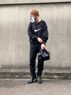 「NIKE(ナイキ)のアイテム(スウェット)」を使った、SAYAKAさん(レディース・147cm)の秋コーディネート