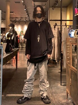 「gunda(ガンダ)のアイテム(ピアス(片耳用))」を使った、Yu-m@‼︎さん(メンズ・181cm)の春コーディネート