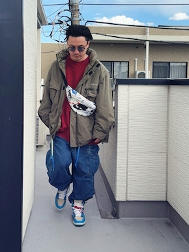 「NIKE(ナイキ)のアイテム(バッグ)」を使った、(asatomoz)さん(メンズ・170cm)の冬コーディネート