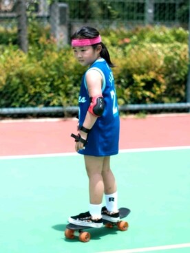 「NIKE(ナイキ)のアイテム(タンクトップ)」を使った、gargargargarさん(キッズ・120cm)の夏コーディネート