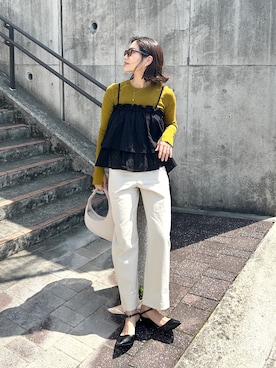 𝚊𝚔𝚘さんの「【2way】総刺繍コットンキャミスカート（tiptop | ティップトップ）」を使ったコーディネート