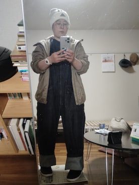 「adidas(アディダス)のアイテム(ニットキャップ/ビーニー)」を使った、ururinnaiuさん(レディース・153cm)の冬コーディネート