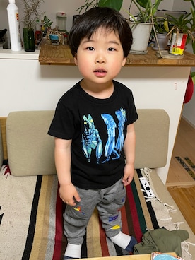 「NIKE(ナイキ)のアイテム(スウェットパンツ)」を使った、eitonさん(メンズ・100cm)の冬コーディネート