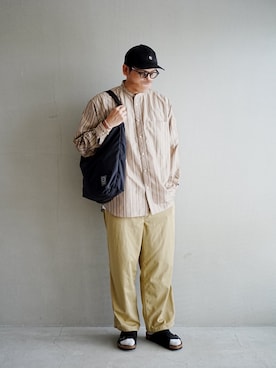 「hobo(ホーボー)のアイテム(バッグ)」を使った、nowhere☻さん(メンズ・180cm)の秋コーディネート