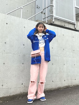 「NIKE(ナイキ)のアイテム(ジャージ)」を使った、夏目みさきさん(レディース・165cm)の夏コーディネート