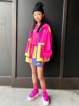 「NIKE(ナイキ)のアイテム(その他アウター)」を使った、ゆちゃぴ♡さん(キッズ・153cm)の冬コーディネート