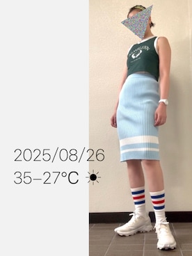 「NIKE(ナイキ)のアイテム(ヘアバンド)」を使った、hingeさん(レディース・161cm)の夏コーディネート