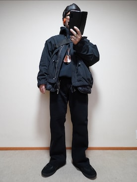 宣さんの「LAYERED 3WAY MILITARY BLOUSON(SHORT M-65)」を使ったコーディネート