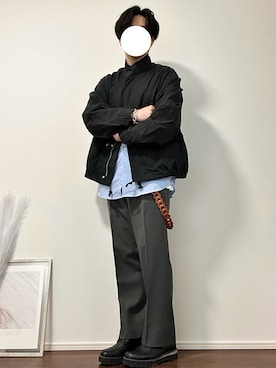 YUHEIさんの「LAYERED 3WAY MILITARY BLOUSON(SHORT M-65)」を使ったコーディネート