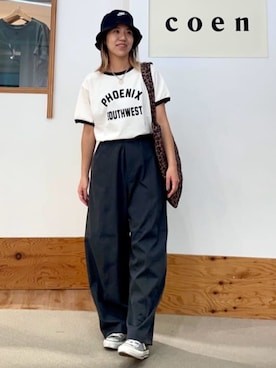 「NIKE(ナイキ)のアイテム(帽子)」を使った、coen officialさん(レディース・153cm)の春コーディネート