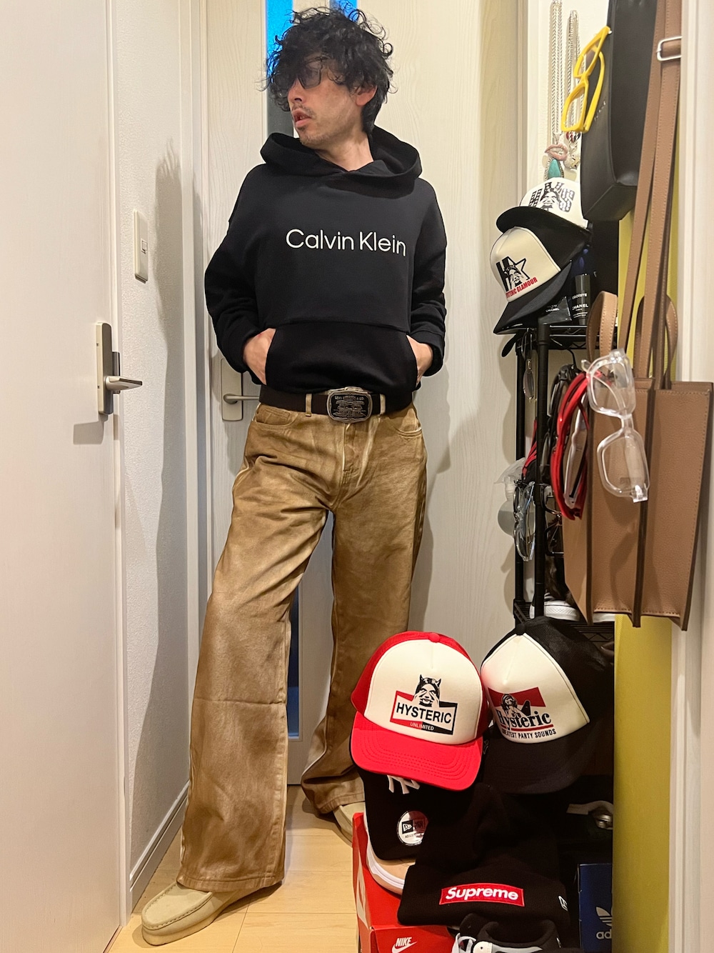 shinyaさんの「Calvin Klein/カルバンクライン LS STNDRD LG TRRY P パーカー フーディー（Calvin Klein）」を使ったコーディネートの1枚目の写真