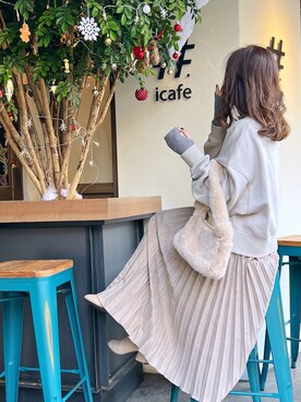 「NIKE(ナイキ)のアイテム(スウェット)」を使った、naaao25ysさん(レディース・148cm)の冬コーディネート