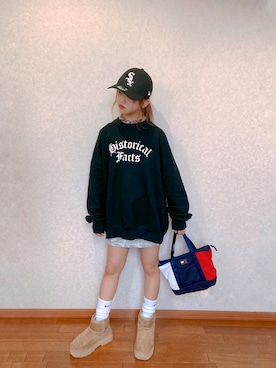 「NIKE(ナイキ)のアイテム(ソックス/靴下)」を使った、miru⭐︎さん(キッズ・149cm)の春コーディネート