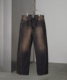 WYM LIDNM | VINTAGE WASHED CURVED DENIM(デニムパンツ)