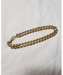 used | vintage GIVENCHY gold color metal flat link chain bracelet(ブレスレット)