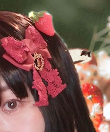 SHEIN | SHEIN/イチゴ デコレーション アリゲーターヘアクリップ(レッド)×2(バレッタ/ヘアクリップ)