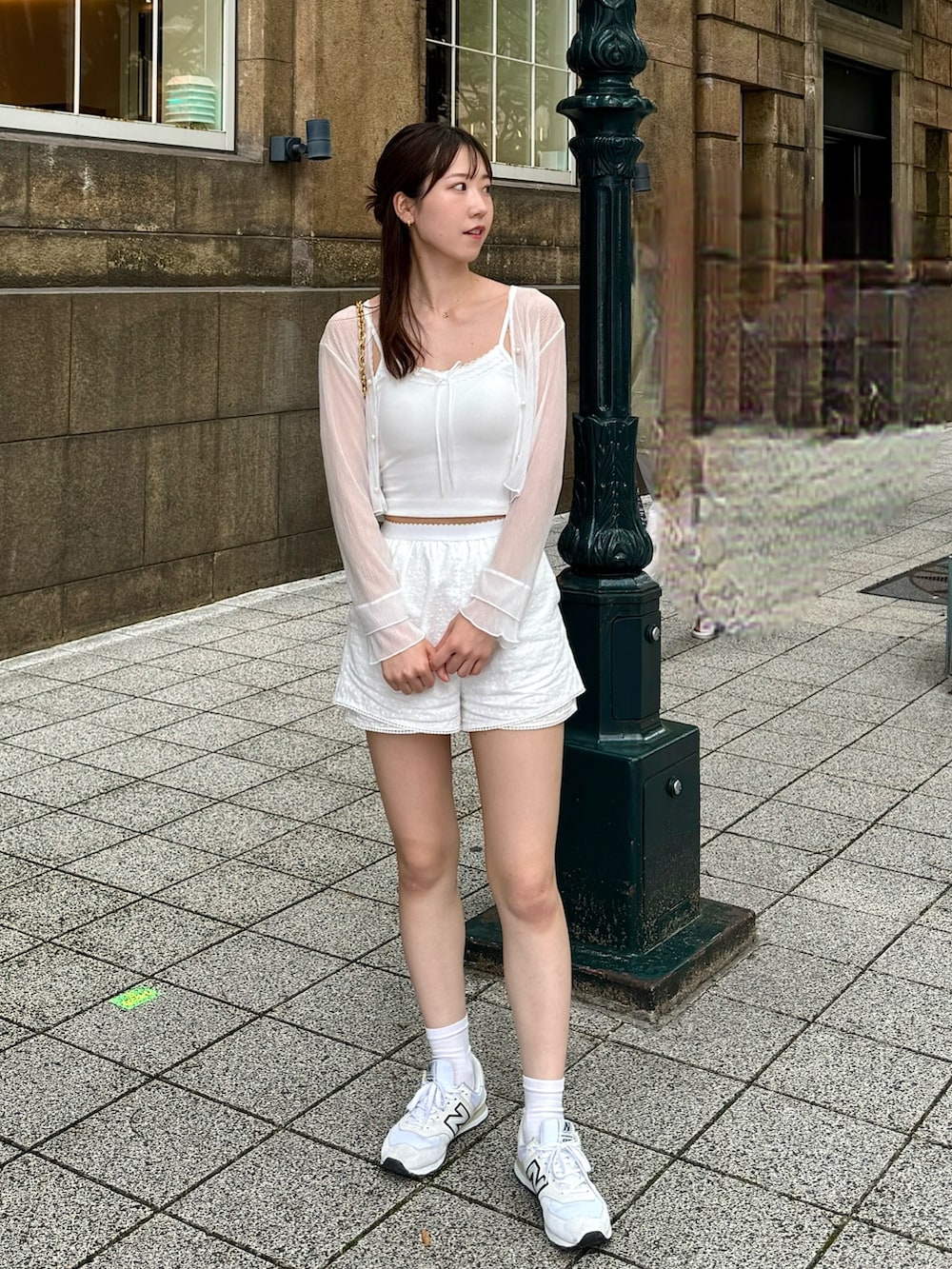 sasaminさんの「【 カップ付き 】サテンリボンレースリブキャミソール ／ satin ribbon lace lib camisole（me+em select）」を使ったコーディネートの3枚目の写真