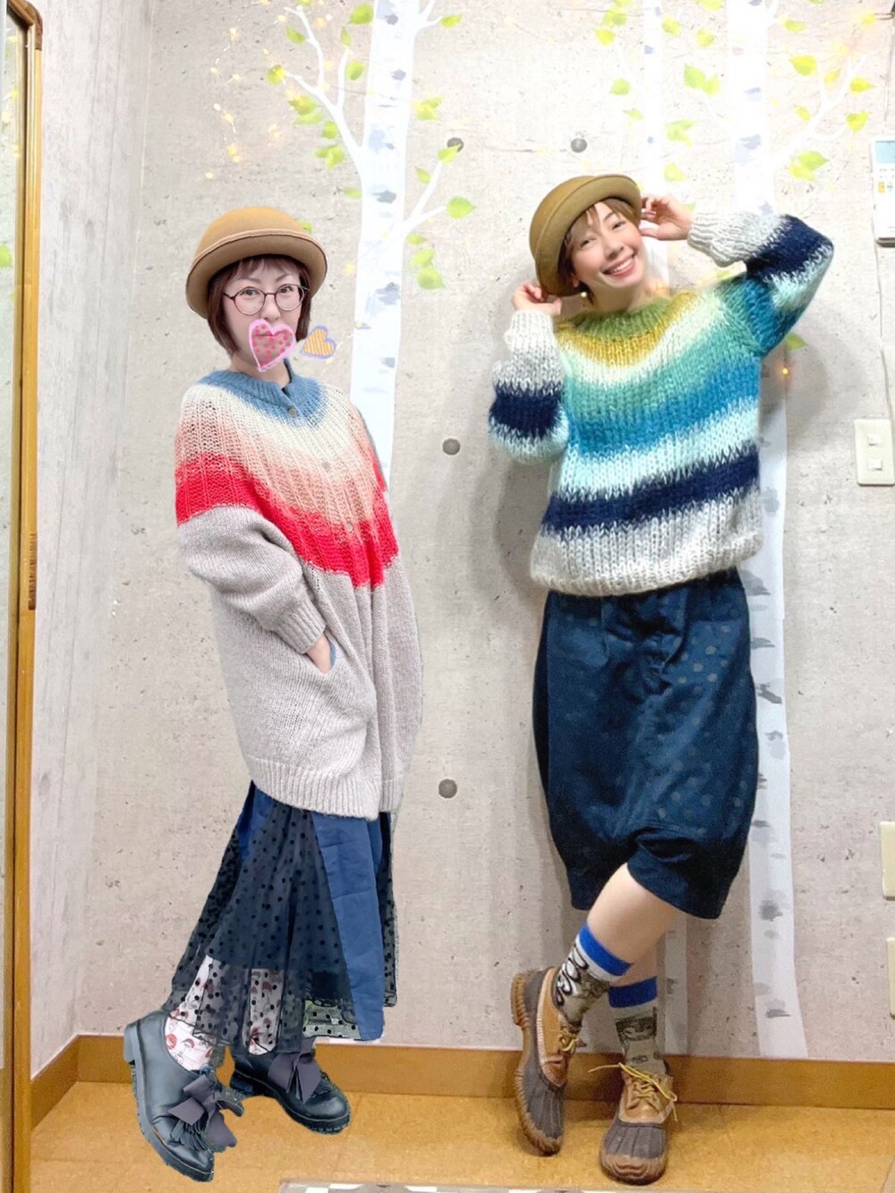 chaco♪さんの「まさかマイちゃんとアミちゃんが編んだから？？🤣（Maiami）」を使ったコーディネートの2枚目の写真