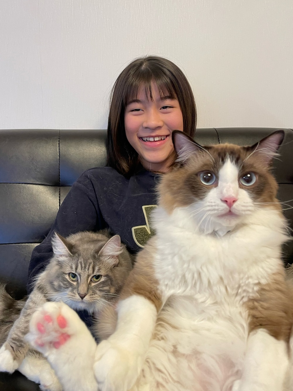  Rey さんの「フリースラウンジセット(150)（GU）」を使ったコーディネートの2枚目の写真