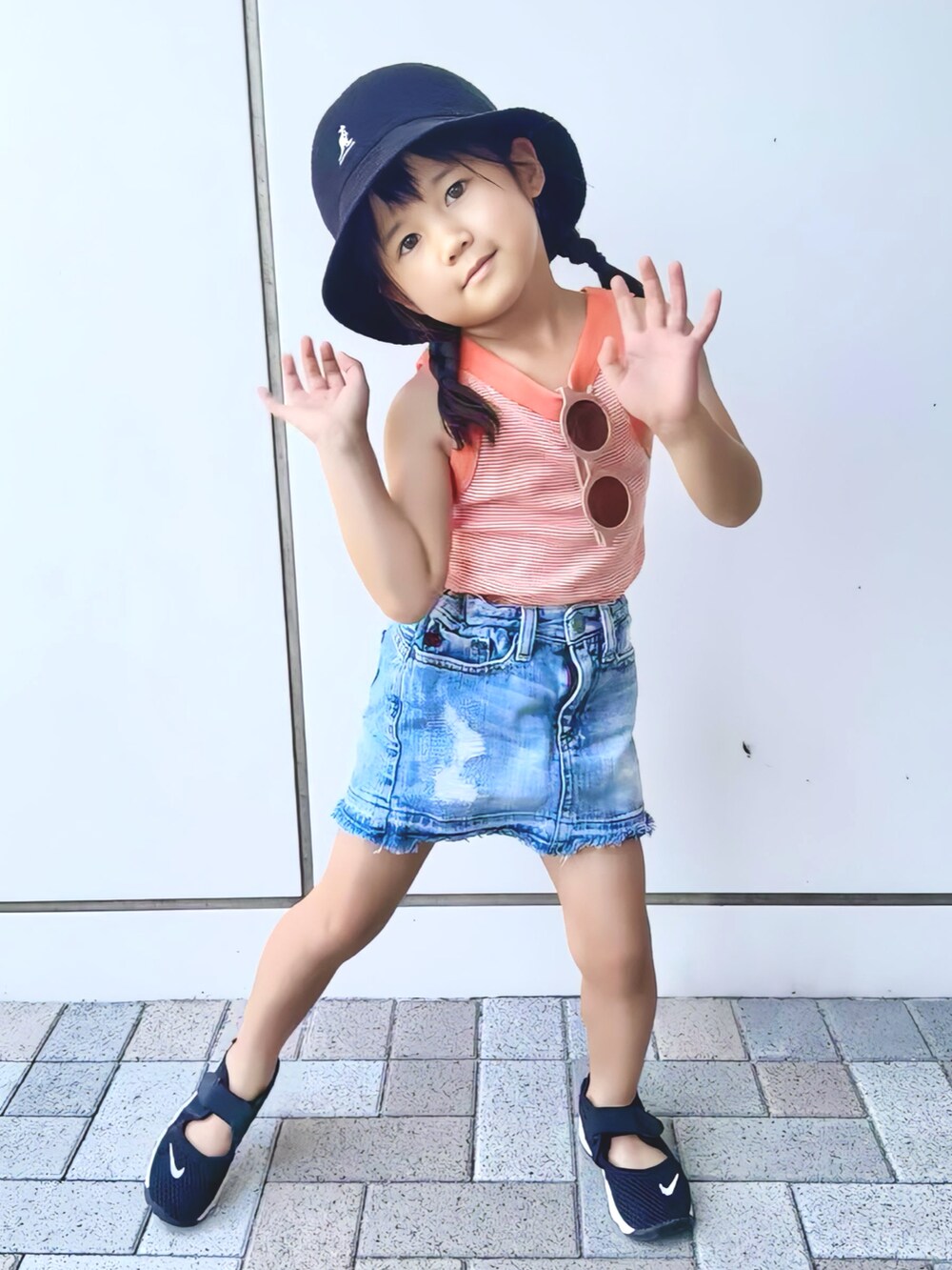 KANOさんの「KANGOL/カンゴール Kids Bermuda Casual　キッズ　ハット（KANGOL）」を使ったコーディネートの4枚目の写真