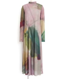 Ameri | Ameri VINTAGE（アメリ ヴィンテージ）ELIZABETH STAINED GLASS SHEER DRESS（ピンク/S）(ドレス)