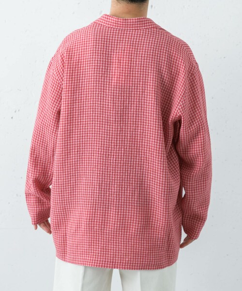URBAN RESEARCH(アーバンリサーチ)の「『別注』Cale×URBAN RESEARCH ギンガムチェックカバーオール(シャツ/ブラウス・メンズ・PINK×RED・3/4)」の3枚目の写真