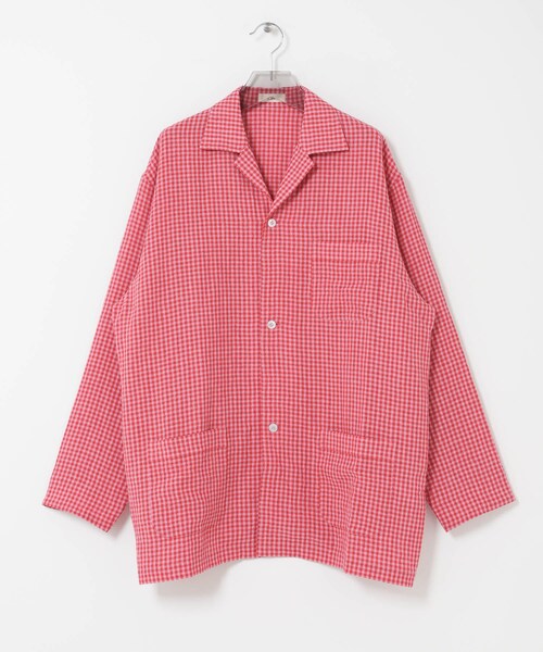 URBAN RESEARCH(アーバンリサーチ)の「『別注』Cale×URBAN RESEARCH ギンガムチェックカバーオール(シャツ/ブラウス・メンズ・PINK×RED・3/4)」の6枚目の写真