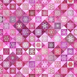 Snowcatcher Heartflakes on Pink by snowcatcher Snowcatcher Heartflakes on Pink