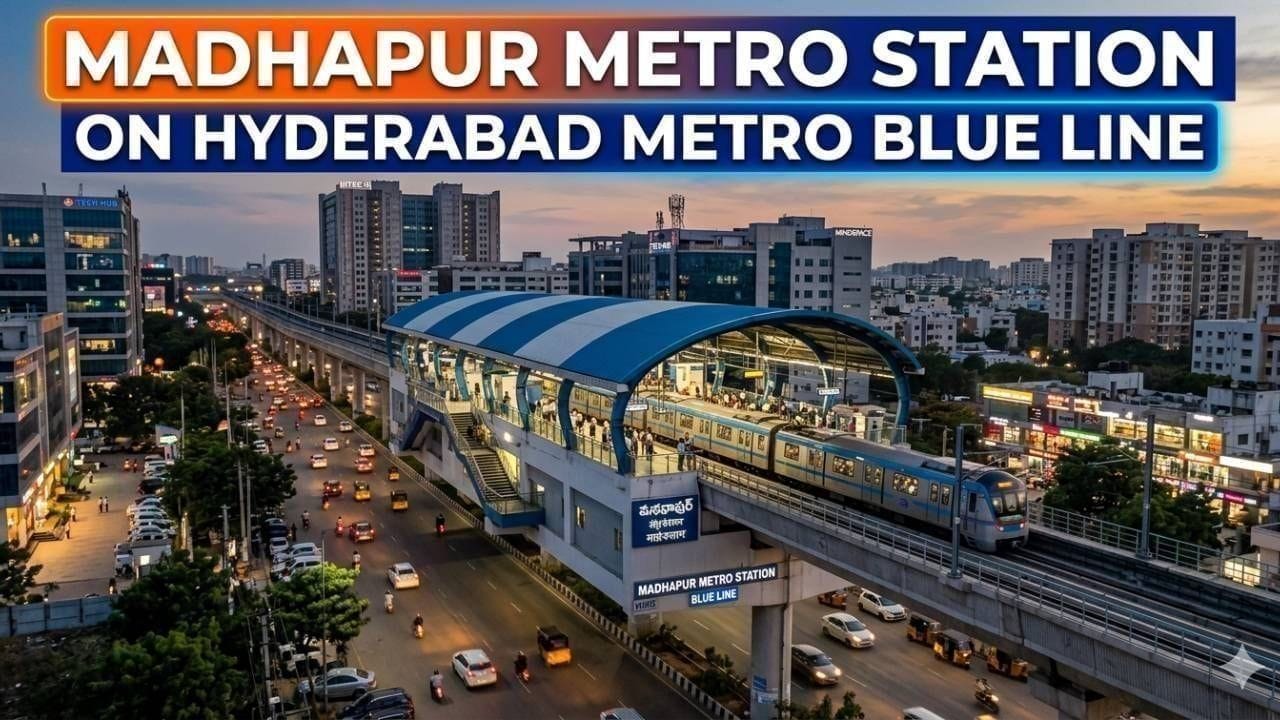 Madhapur Metro Station on Hyderabad Metro Blue Line